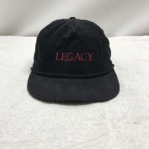 Vintage Designer Award Corduroy Snapback Hat Legacy Black Trucker Train Golf Top